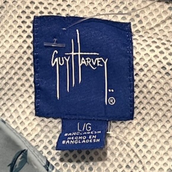NEW Guy Harvey Fishing Shirt Men’s Size Large Powder Blue Marlin Fish Print LS - Picture 5 of 13